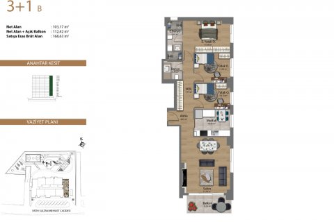 آپارتمان در  Istanbul ، امارات متحده عربی 3 خوابه ، 168 متر مربع.  شماره 51469 - 20