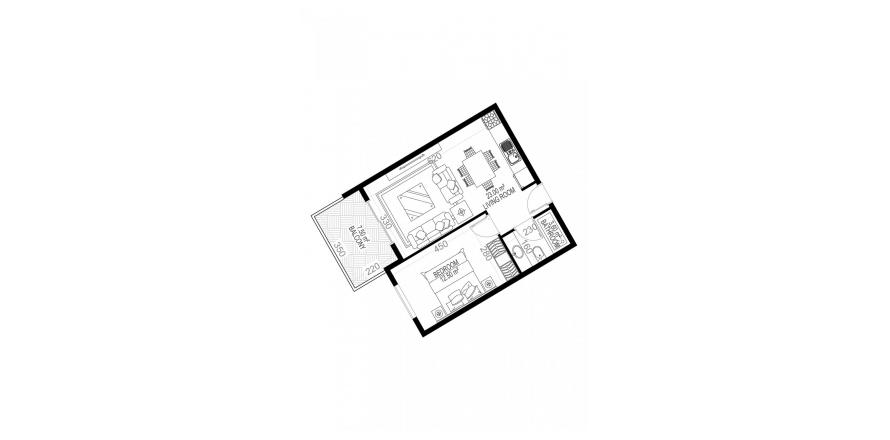 آپارتمان در در Yekta Sungate Residence Gazipasa ، امارات متحده عربی 1 خوابه ، 77.5 متر مربع.  شماره 51952