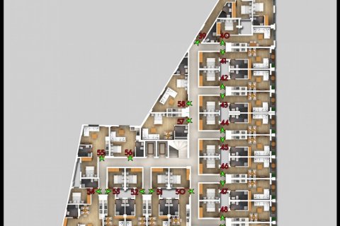 آپارتمان در در Cordonn Residence Fethiye ، امارات متحده عربی 52 متر مربع.  شماره 54854 - 10