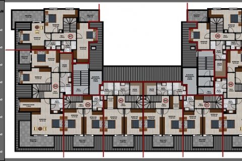 آپارتمان در  Alanya ، امارات متحده عربی 1 خوابه ، 52 متر مربع.  شماره 52522 - 20