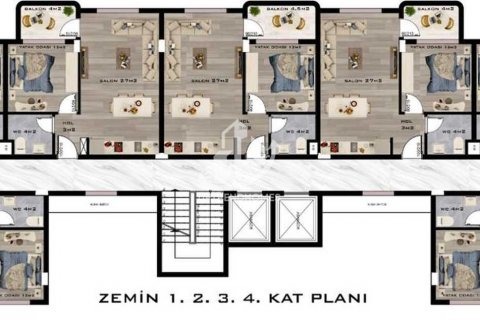 آپارتمان در  Gazipasa ، امارات متحده عربی 1 خوابه ، 50 متر مربع.  شماره 52729 - 30
