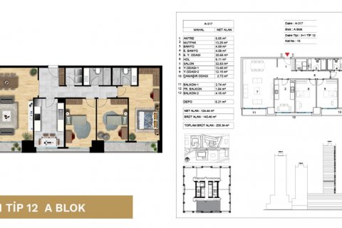 آپارتمان در Atasehir،  Istanbul ، امارات متحده عربی 3 خوابه ، 160 متر مربع.  شماره 53831 - 12