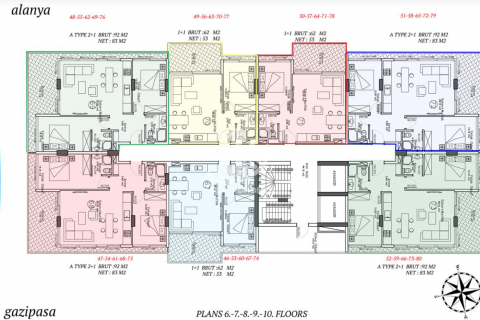 آپارتمان در  Mahmutlar ، امارات متحده عربی 1 خوابه ، 61 متر مربع.  شماره 34872 - 26