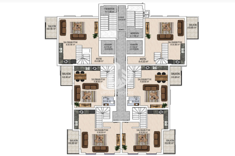 آپارتمان در  Mahmutlar ، امارات متحده عربی 1 خوابه ، 49 متر مربع.  شماره 43196 - 22