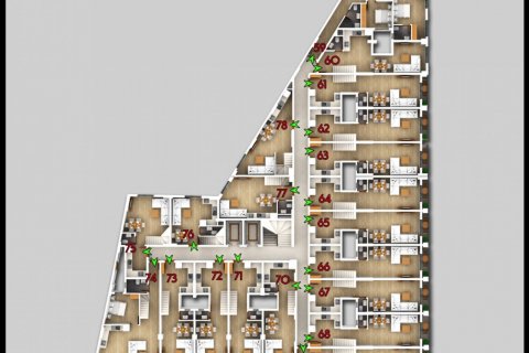 آپارتمان در در Cordonn Residence Fethiye ، امارات متحده عربی 52 متر مربع.  شماره 54854 - 6