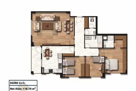 آپارتمان در Fatih،  Istanbul ، امارات متحده عربی 3 خوابه ، 97 متر مربع.  شماره 51400 - 17