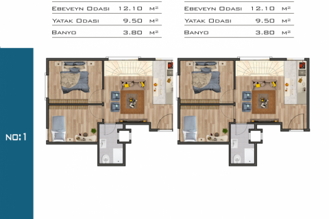 آپارتمان در  Istanbul ، امارات متحده عربی 2 خوابه ، 91 متر مربع.  شماره 51465 - 21