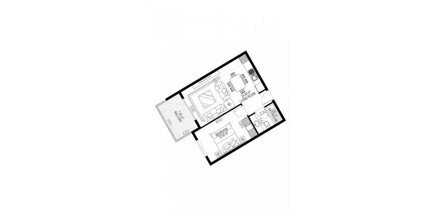 آپارتمان در در Yekta Sungate Residence Gazipasa ، امارات متحده عربی 1 خوابه ، 77.5 متر مربع.  شماره 51953