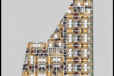 آپارتمان در در Cordonn Residence Fethiye ، امارات متحده عربی 52 متر مربع.  شماره 54854 - 7
