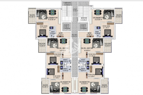 آپارتمان در  Mahmutlar ، امارات متحده عربی 1 خوابه ، 49 متر مربع.  شماره 43196 - 21
