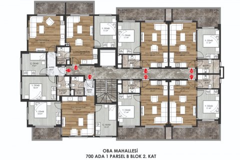 آپارتمان در  Alanya ، امارات متحده عربی 1 خوابه ، 57 متر مربع.  شماره 53968 - 17