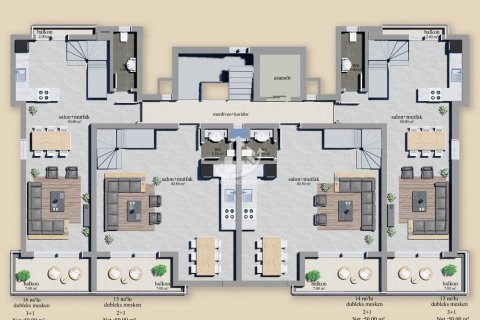 آپارتمان در  Oba ، امارات متحده عربی 2 خوابه ، 130 متر مربع.  شماره 52311 - 11