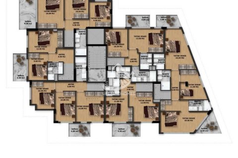 آپارتمان در  Alanya ، امارات متحده عربی 1 خوابه ، 45 متر مربع.  شماره 54746 - 14