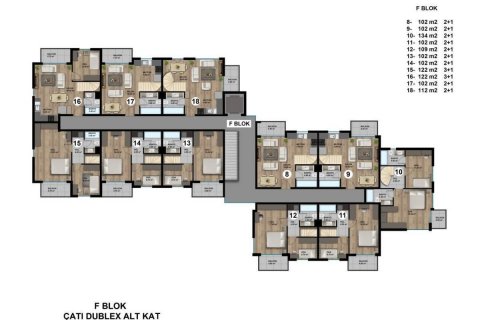 آپارتمان در  Antalya ، امارات متحده عربی 2 خوابه ، 107 متر مربع.  شماره 52871 - 16