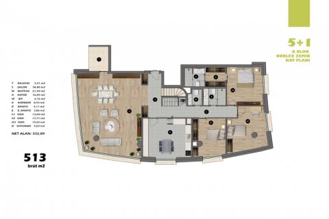 آپارتمان در Üsküdar،  Istanbul ، امارات متحده عربی 5 خوابه ، 513 متر مربع.  شماره 53778 - 27