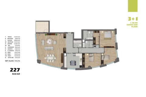 آپارتمان در Üsküdar،  Istanbul ، امارات متحده عربی 3 خوابه ، 191 متر مربع.  شماره 53776 - 19