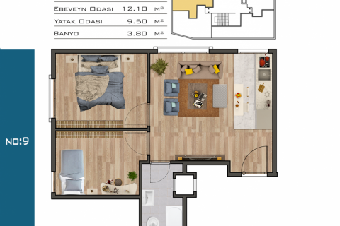 آپارتمان در  Istanbul ، امارات متحده عربی 2 خوابه ، 91 متر مربع.  شماره 51465 - 22
