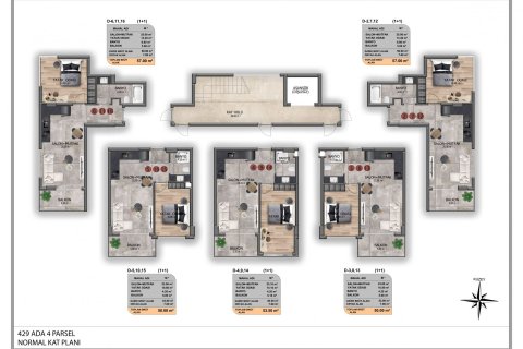 آپارتمان در  Alanya ، امارات متحده عربی 1 خوابه ، 43 متر مربع.  شماره 52570 - 8