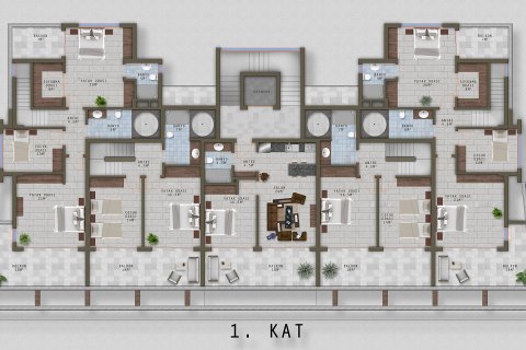 آپارتمان در Kargicak،  Alanya ، امارات متحده عربی 1 خوابه ، 89 متر مربع.  شماره 51472 - 24