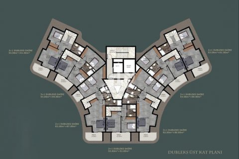 آپارتمان در  Mahmutlar ، امارات متحده عربی 1 خوابه ، 53 متر مربع.  شماره 39948 - 19