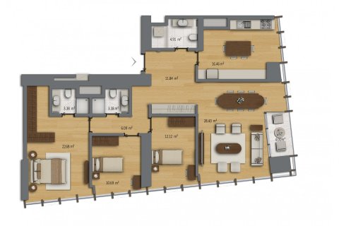 آپارتمان در Sisli،  Istanbul ، امارات متحده عربی 3 خوابه ، 166 متر مربع.  شماره 51494 - 24