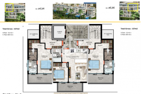 آپارتمان در  Kestel ، امارات متحده عربی 1 خوابه ، 55 متر مربع.  شماره 45838 - 13