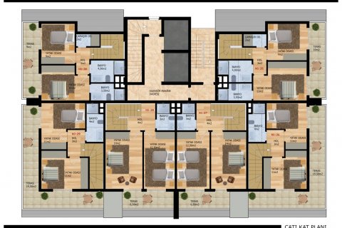 آپارتمان در  Alanya ، امارات متحده عربی 1 خوابه ، 58 متر مربع.  شماره 52531 - 19