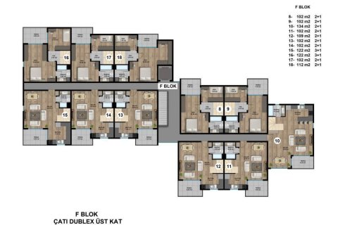 آپارتمان در  Antalya ، امارات متحده عربی 2 خوابه ، 107 متر مربع.  شماره 52871 - 17