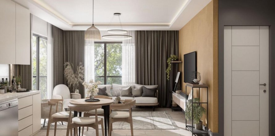 آپارتمان در  Antalya ، امارات متحده عربی 1 خوابه ، 74 متر مربع.  شماره 53570
