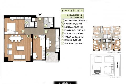 آپارتمان در  Istanbul ، امارات متحده عربی 2 خوابه ، 74 متر مربع.  شماره 59572 - 18