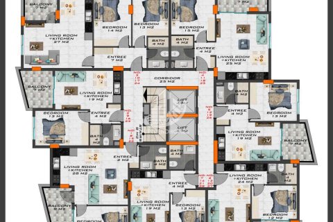 آپارتمان در  Mahmutlar ، امارات متحده عربی 1 خوابه ، 55 متر مربع.  شماره 61604 - 28