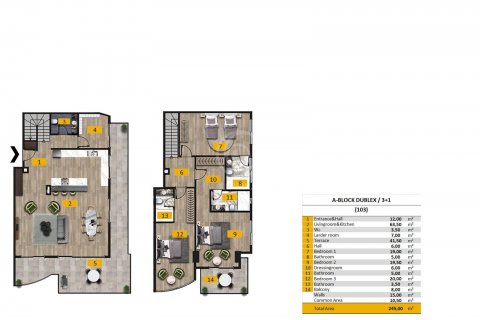 مجتمع مسکونی در  Alanya ، امارات متحده عربی 60 متر مربع.  شماره 55943 - 24