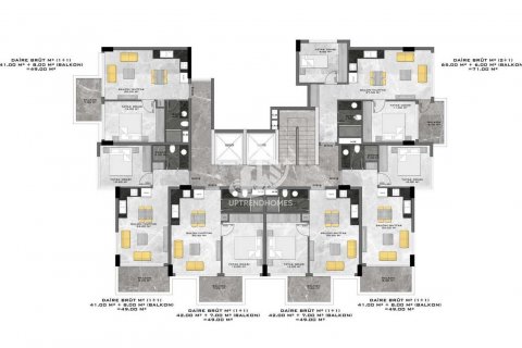 آپارتمان در Kargicak،  Alanya ، امارات متحده عربی 1 خوابه ، 49 متر مربع.  شماره 61605 - 30