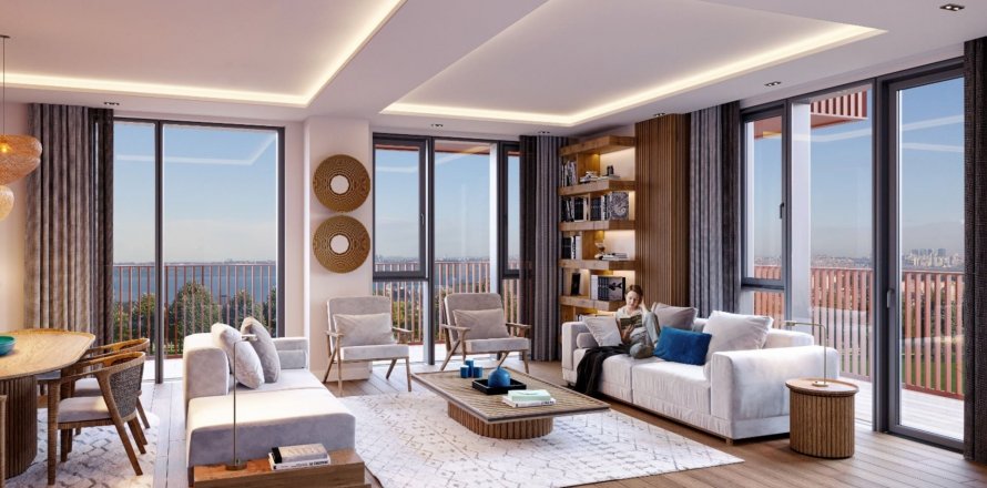 آپارتمان در در Dosso Dossi Halkali Istanbul ، امارات متحده عربی 1 خوابه ، 75.24 متر مربع.  شماره 55068