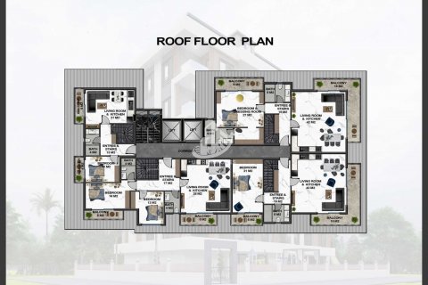 آپارتمان در  Mahmutlar ، امارات متحده عربی 1 خوابه ، 47 متر مربع.  شماره 62312 - 30