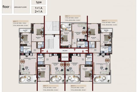 آپارتمان در در Residential complex in the area of ​​Mahmutlar is located just 200 meters from the pool Alanya ، امارات متحده عربی 2 خوابه ، 125 متر مربع.  شماره 58719 - 17