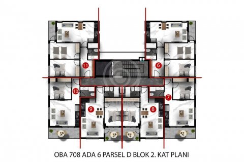 آپارتمان در در Oba Kent Evleri Residence &#8212; стильные квартиры в популярном европейском районе Аланьи Alanya ، امارات متحده عربی 1 خوابه ، 94 متر مربع.  شماره 56645 - 14