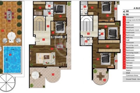 آپارتمان در در Azura World: резиденция-город (Турция, Аланья) Alanya ، امارات متحده عربی 5 خوابه ، 325 متر مربع.  شماره 56680 - 28
