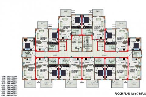 مجتمع مسکونی در  Alanya ، امارات متحده عربی 46 متر مربع.  شماره 55937 - 17