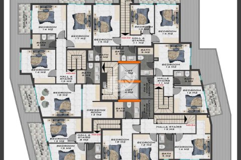آپارتمان در  Mahmutlar ، امارات متحده عربی 1 خوابه ، 55 متر مربع.  شماره 61604 - 30