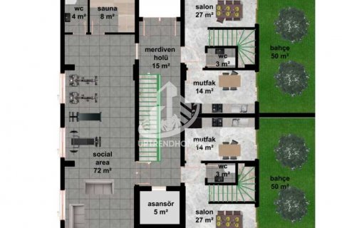 آپارتمان در  Kestel ، امارات متحده عربی 1 خوابه ، 58 متر مربع.  شماره 62310 - 24