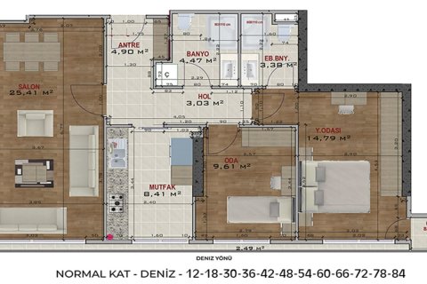 آپارتمان در Kadikoy، در Koru Residence Istanbul ، امارات متحده عربی 2 خوابه ، 99.36 متر مربع.  شماره 62256 - 5