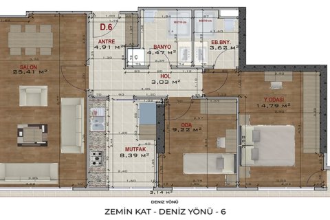 آپارتمان در Kadikoy، در Koru Residence Istanbul ، امارات متحده عربی 2 خوابه ، 100.74 متر مربع.  شماره 62257 - 6