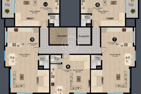 آپارتمان در در Onur Garden Residence (Турция, Алания) Alanya ، امارات متحده عربی 3 خوابه ، 160 متر مربع.  شماره 57293 - 26