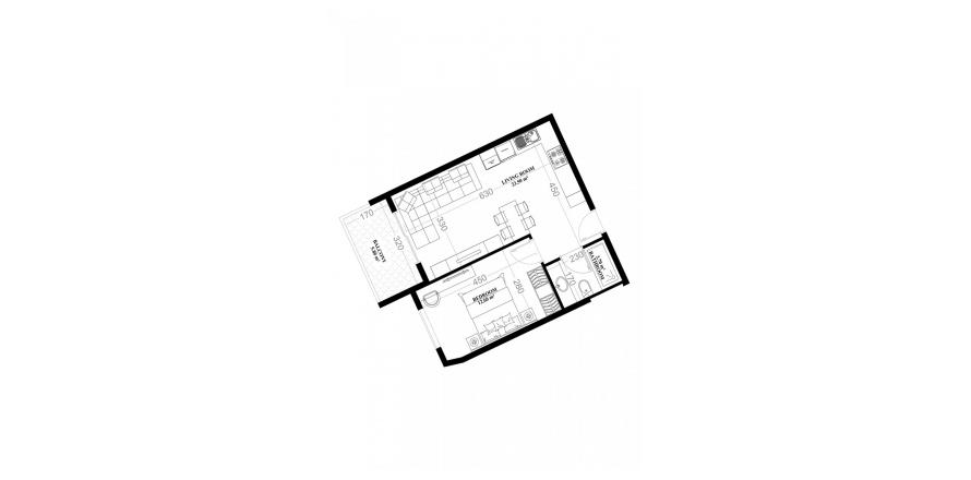 آپارتمان در در YEKTA ALARA CİTY Residence Mahmutlar ، امارات متحده عربی 1 خوابه ، 51.3 متر مربع.  شماره 55137