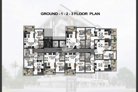 آپارتمان در  Mahmutlar ، امارات متحده عربی 1 خوابه ، 47 متر مربع.  شماره 62312 - 28