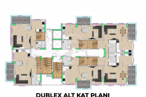 مجتمع مسکونی در  Alanya ، امارات متحده عربی 55 متر مربع.  شماره 59471 - 20