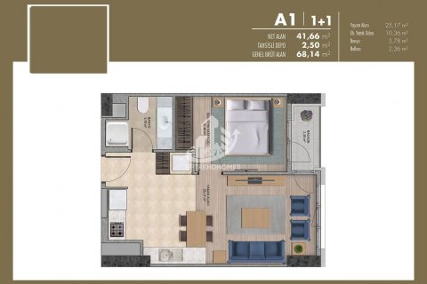 آپارتمان در  Istanbul ، امارات متحده عربی 1 خوابه ، 41 متر مربع.  شماره 60266 - 23