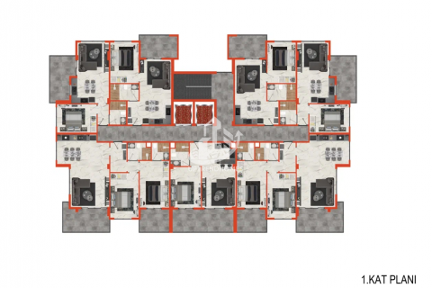 آپارتمان در Kargicak،  Alanya ، امارات متحده عربی 3 خوابه ، 100 متر مربع.  شماره 10660 - 17