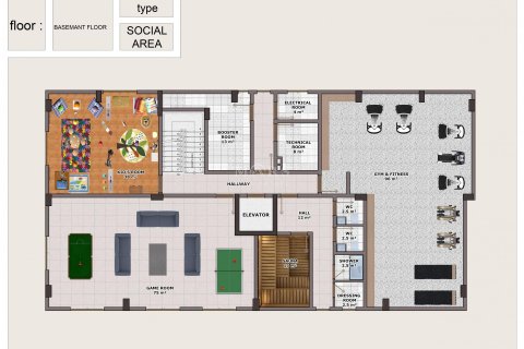 آپارتمان در در Residential complex in the area of ​​Mahmutlar is located just 200 meters from the pool Alanya ، امارات متحده عربی 2 خوابه ، 125 متر مربع.  شماره 58719 - 15